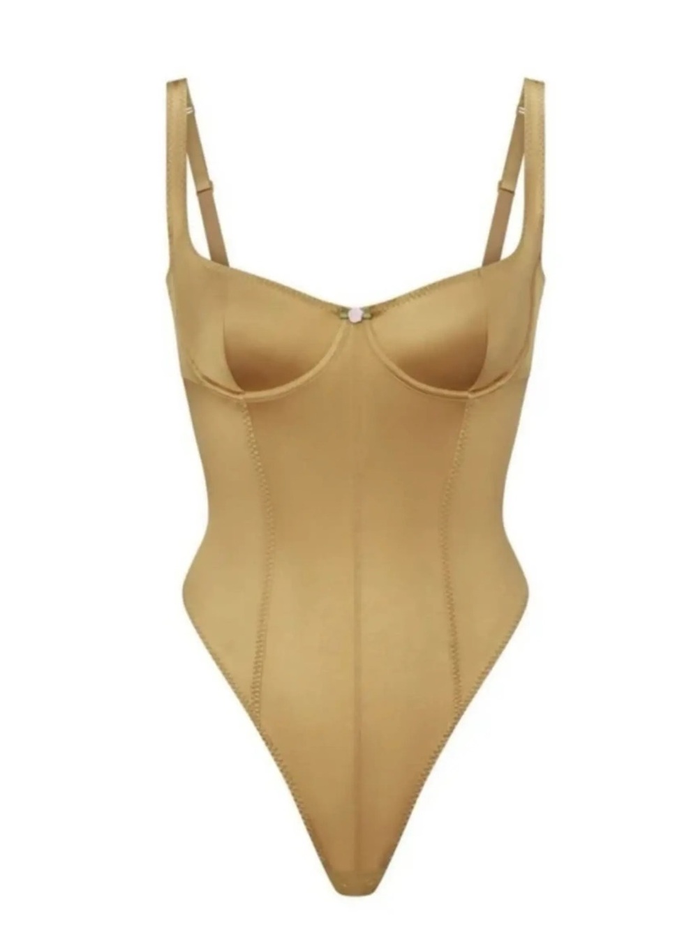 SKIMS gold bustier underwire bodysuit